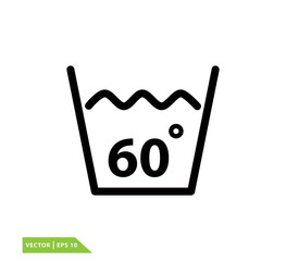 Temperature laundry icon vector logo design template