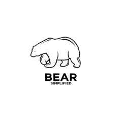 Bear outline line logo icon design vector illustration