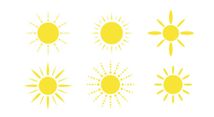  hand drawn sun icons, Set of vector