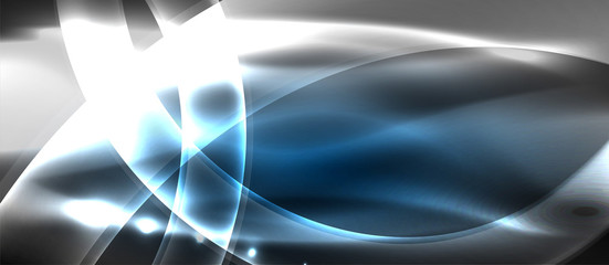 Abstract background. Shiny design neon waves with light effects, techno trendy design. Vector Illustration For Wallpaper, Banner, Background, Card, Book Illustration, landing page