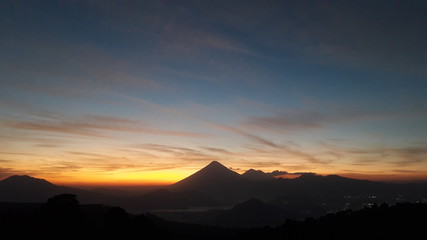 sunset in the volcanoes