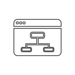 sitemap vector line icon on white background