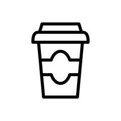 Disposable coffee cup line icon