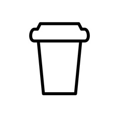 Disposable coffee cup line icon