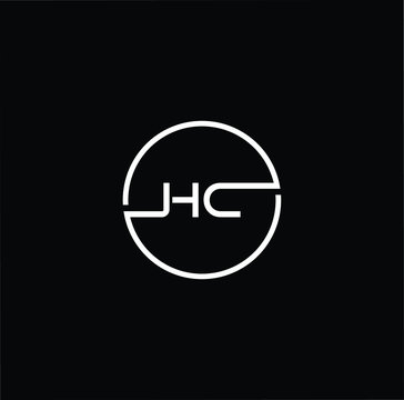 Minimal elegant monogram art logo. Outstanding professional trendy awesome artistic HC CH initial based Alphabet icon logo. White color on black background