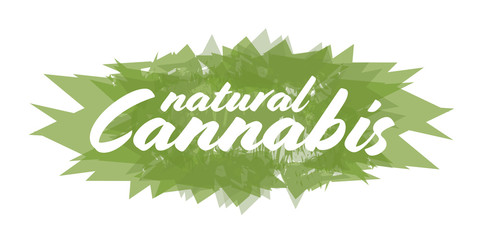 Obraz premium medical cannabis or marijuana leaf badge hemp legalize sticker drug consumption concept horizontal vector illustration