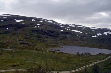 Railway travel in Norway.Views from the train. The Bergen - Oslo train. 