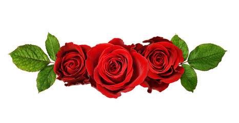 Red rose flowers in a floral arrangement - obrazy, fototapety, plakaty