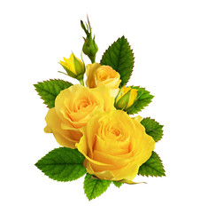 Yellow rose flowers in a floral arrangement