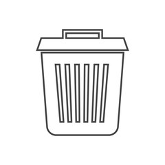 trash can garbage can rubbish bin line icon