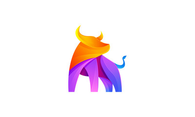 Bull Modern Gradient Colorful Logo