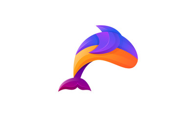 Naklejka premium Dolphin Modern Gradient Colorful Logo