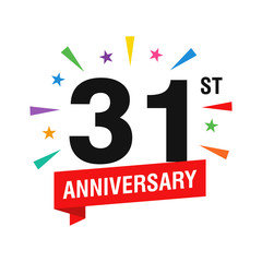 31st Years Anniversary Logo Design Vector