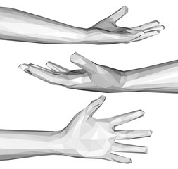 Set of polygonal hands