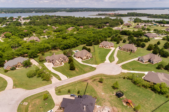 Drone Aerial Residential Neighborhood in Fort Worth