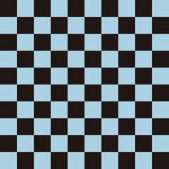 市松模様　黒&times;水色　L