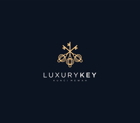 luxury key logo dark background , symbol icon vector 
