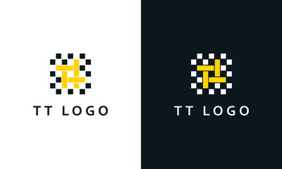 Minimalist elegant line art letter TT logo. This logo icon incorporate with two letter T and T in the creative way. - obrazy, fototapety, plakaty