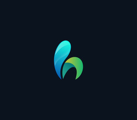 colorful letter H logo design element