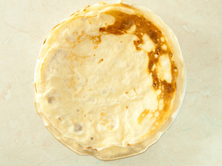 Baked pancake on a plate