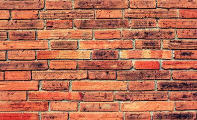 Old red brick wall texture background