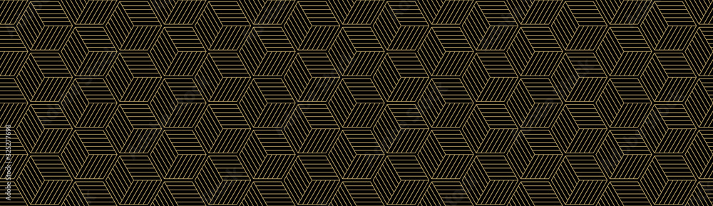 Poster background pattern seamless geometric abstract gold luxury color vector. black background design.