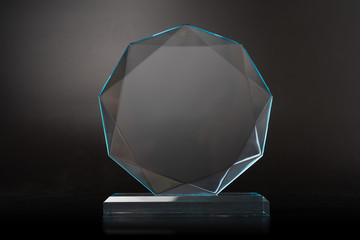 crystal blank award isolated on black - 325277835