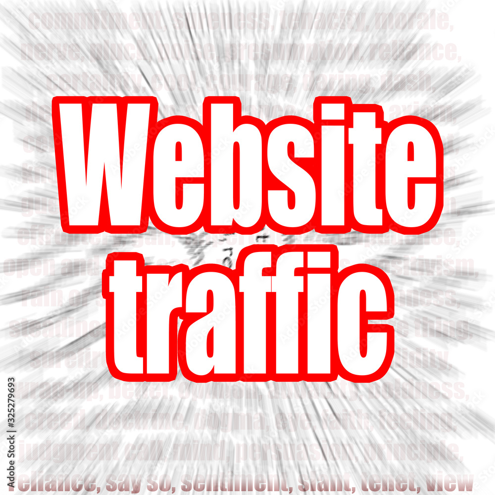 Poster website traffic word with zoom in effect as background