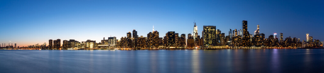 New York, NY/USA - February 22, 2020: New York City Skyline at Night