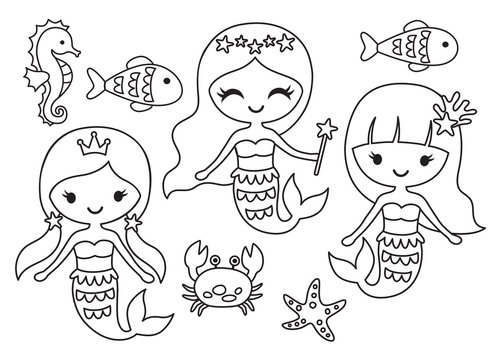 Princess Coloring Pages-70 Page Coloring Book With Cover -   Ariel  coloring pages, Mermaid coloring book, Mermaid coloring pages