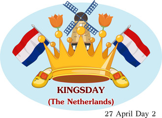 Vector illustration of KINGSDAY in NETHERLANDS
