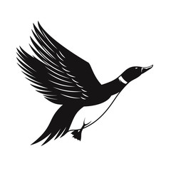 Illustration of wild duck isolated on white background. Design element for logo, label, emblem, sign. Vector illustration