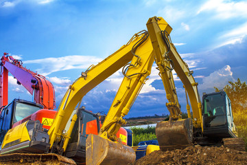 excavator on construction site