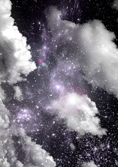 galaxy in a free space. 3D rendering