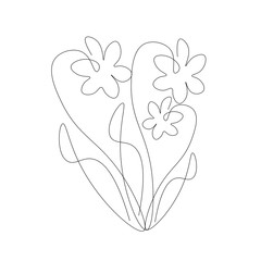 Spring flowers silhouette. Vector illustration