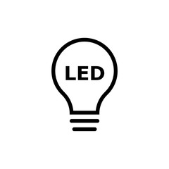 LED light bulb icon isolated on white background