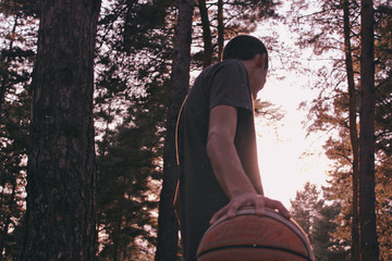 young man in the forest