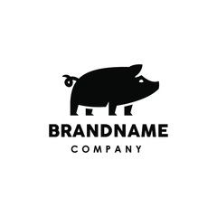 pork pig logo icon design template vector restaurant cafe food