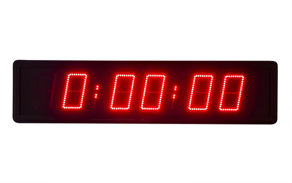 Stopwatch Sports Timer Race Clock. Isolated With Handmade Clipping Path.