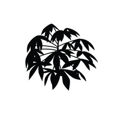Cassava silhouette vector, natural plant