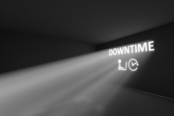 DOWNTIME rays volume light concept 3d illustration