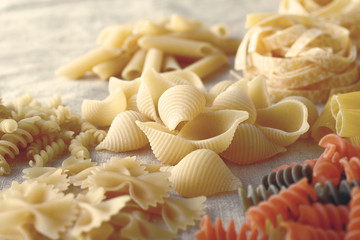 色々な種類のパスタ