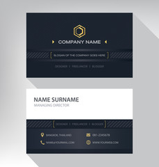 Business card in modern luxury style black gold white