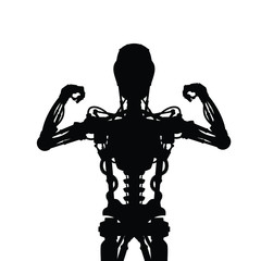 Robot body silhouette vector, AI