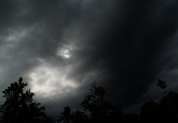 dark sky before  rain and storm coming ,nature background