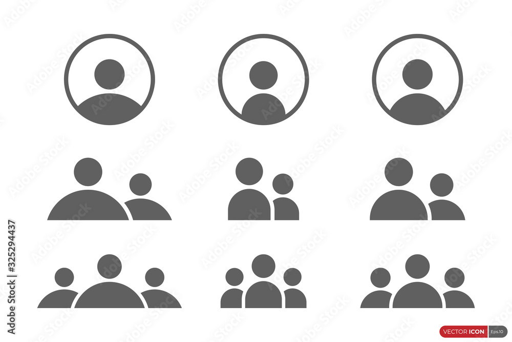 Poster people icons set isolated on white background. flat vector icon design template element.