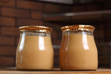 Milk pudding dessert jar