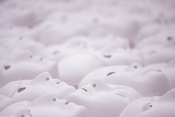Obraz premium White masks on the floor, symbol of the innocents