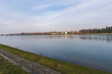 Lake Idroscalo and canoes