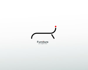 abstract furniture logo with art lines. modern templates. for company and graphic design. logo icon of chair, lamp, table, wardrobe.